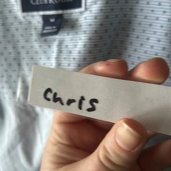 Blue and White Patterned Club Room Button Up - Picture 6 of 6